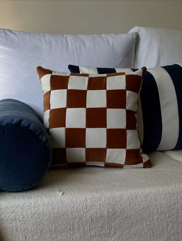 Cushion Covers (Dual Tone, Checks, Set of 2)