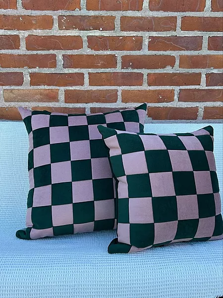 Cushion Covers (Dual Tone, Checks, Set of 2)