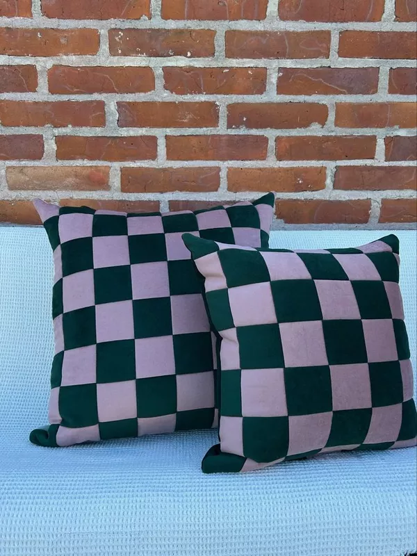 Cushion Covers (Dual Tone, Checks, Set of 2)